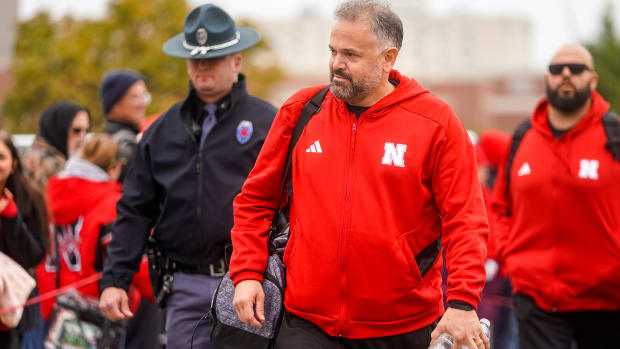 NU vs. Purdue 2023 - Matt Rhule walks to stadium